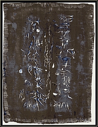 Zao Wou-Ki: Original Lithograph 1957 Abstract Composition With Text White Symbols - Images Lithographs, Prints