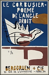 Le Corbusier: Poeme de l'angle droit, Berggruen 1955, Lithograph Mourlot, original vintage exhibition poster
