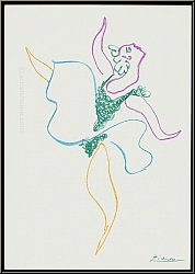 Pablo Picasso: 'Danseuse' 1954, Ballet Dancer with blue tutu, Original Lithograph - Images Lithographs, Prints