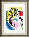 Marc Chagall: Lovers With Red Sun, Les amoureux au soleil rouge 1960, Original Lithograph - Graphic work