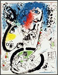 Marc Chagall: Self-portrait 1960, Original Lithograph, Frontispiece - Images, rare Prints, Lithographs