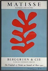 Henri Matisse: Berggruen & Cie 1953, Papiers dcoups, Algue rouge - Mourlot Posters | Lithographs | Originals