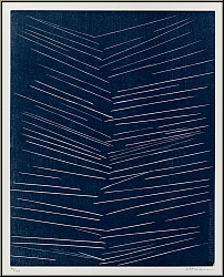 Anna-Eva Bergman: 'L'air' The Air, 1974 Orig. Woodcut for L'Or de vivre (Gold of Life) signed - Images Prints