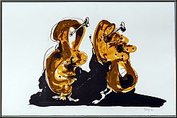 Paul Rebeyrolle: 'With the Back Against the Wall' (La dos au mur) 1982, Original Lithograph signed - Images