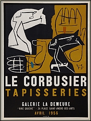 Le Corbusier: Tapisseries, 1956, Galerie La Demeure, Lithograph Mourlot - Original Vintage Exhibition Posters