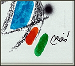 Joan Miro: Maravillas, Miracle in Miro's Garden, Original Lithograph 'Golfer' 1975 - Image: printed signature