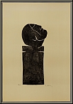 Raoul Ubac: 'Stele with raised head' (St�le t�te lev�e) 1982, Original Lithograph, signed - images lithographs